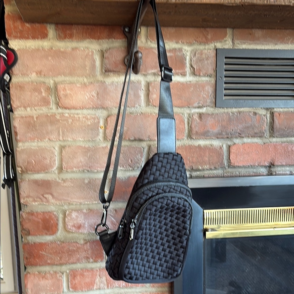 Black Woven Crossbody Bag